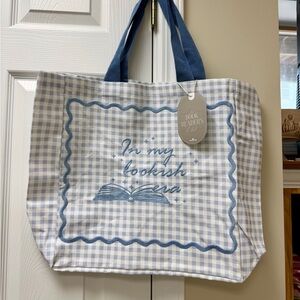 The Book Reader’s Club Checkered Tote Bag